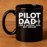 Funny Pilot Art For Dad Men Aviation Airplane Aircraft Pilot 11oz C Handle Ceramic Mug