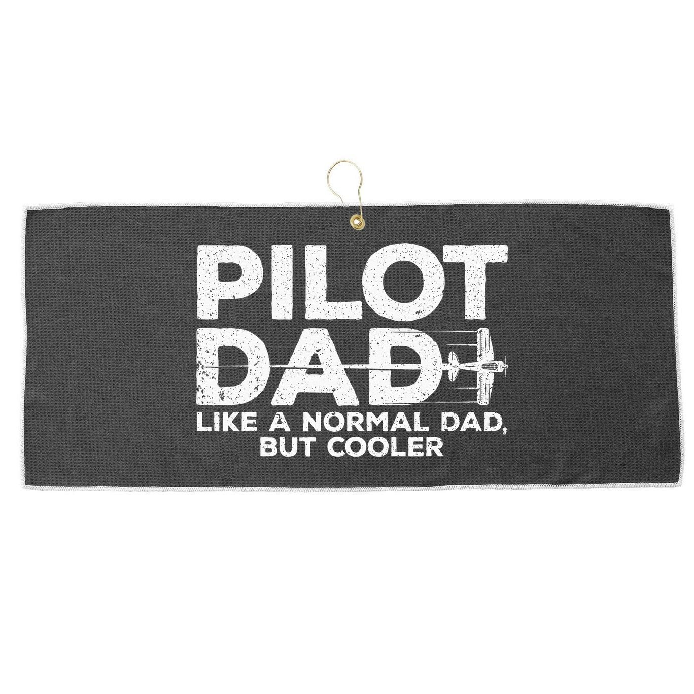 Funny Pilot Art For Dad Men Aviation Airplane Aircraft Pilot Large Microfiber Waffle Golf Towel