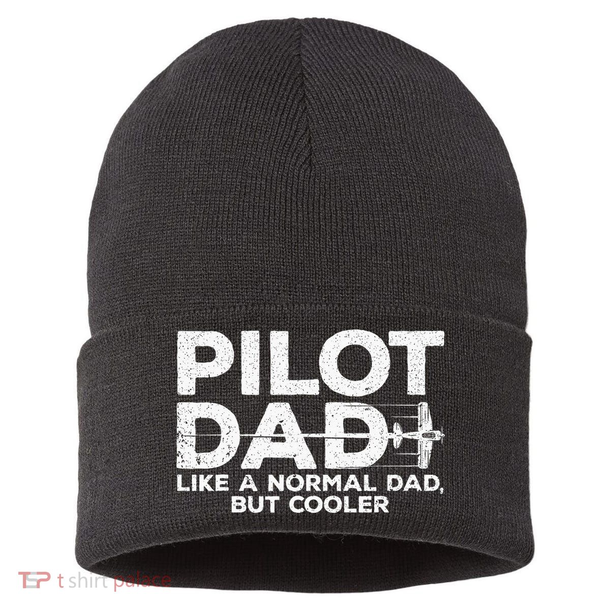Funny Pilot Art For Dad Men Aviation Airplane Aircraft Pilot Sustainable Knit Beanie