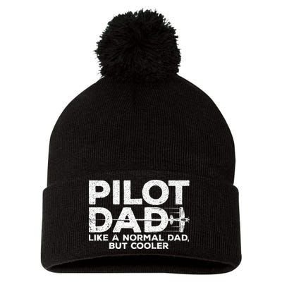 Funny Pilot Art For Dad Men Aviation Airplane Aircraft Pilot Pom Pom 12in Knit Beanie