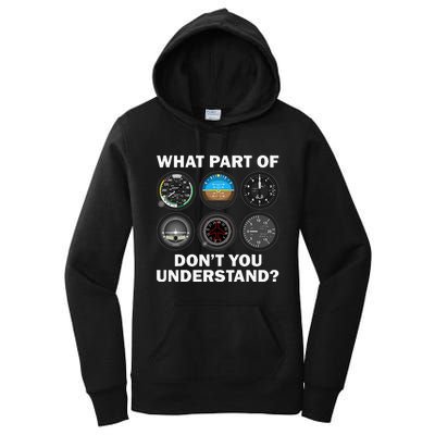 Funny Pilot Art Men Women Aviation Airline Pilot Instruments Women's Pullover Hoodie