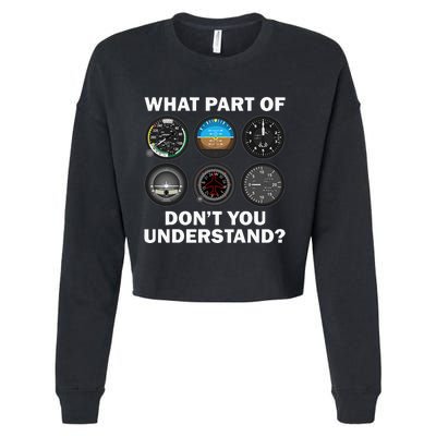 Funny Pilot Art Men Women Aviation Airline Pilot Instruments Cropped Pullover Crew