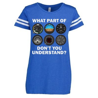 Funny Pilot Art Men Women Aviation Airline Pilot Instruments Enza Ladies Jersey Football T-Shirt