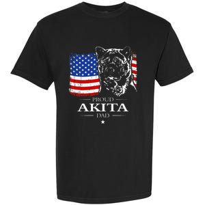 Funny Proud Akita Dad American Flag Patriotic Dog Gift Garment-Dyed Heavyweight T-Shirt