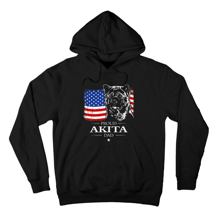 Funny Proud Akita Dad American Flag Patriotic Dog Gift Hoodie