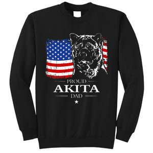 Funny Proud Akita Dad American Flag Patriotic Dog Gift Sweatshirt