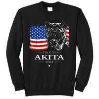 Funny Proud Akita Dad American Flag Patriotic Dog Gift Sweatshirt