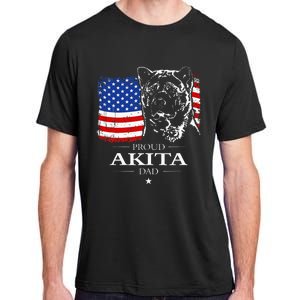 Funny Proud Akita Dad American Flag Patriotic Dog Gift Adult ChromaSoft Performance T-Shirt