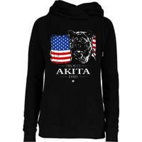 Funny Proud Akita Dad American Flag Patriotic Dog Gift Womens Funnel Neck Pullover Hood