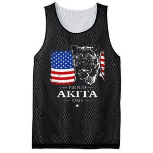 Funny Proud Akita Dad American Flag Patriotic Dog Gift Mesh Reversible Basketball Jersey Tank