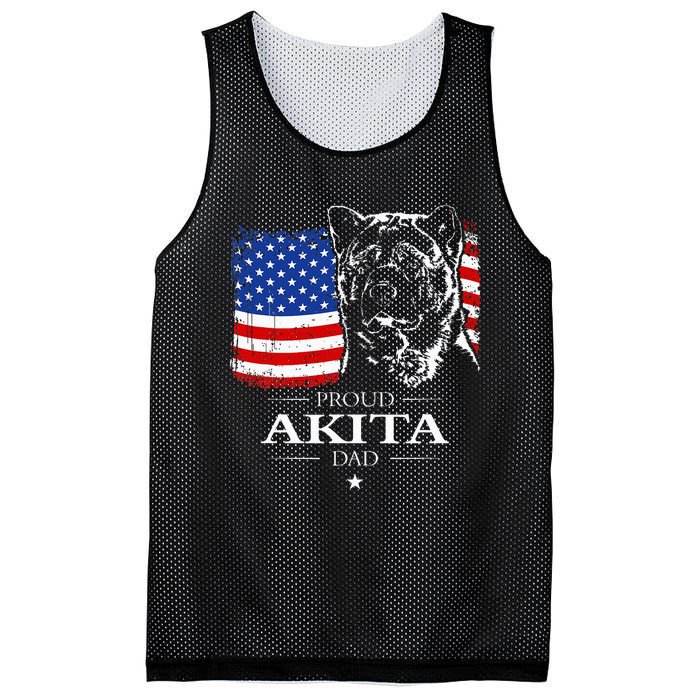 Funny Proud Akita Dad American Flag Patriotic Dog Gift Mesh Reversible Basketball Jersey Tank