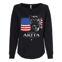 Funny Proud Akita Dad American Flag Patriotic Dog Gift Womens California Wash Sweatshirt