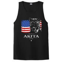 Funny Proud Akita Dad American Flag Patriotic Dog Gift PosiCharge Competitor Tank