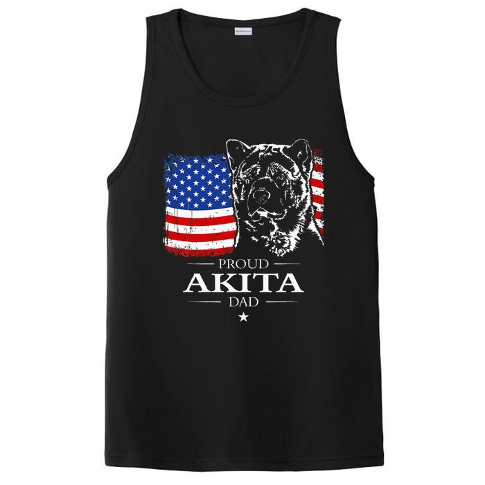 Funny Proud Akita Dad American Flag Patriotic Dog Gift PosiCharge Competitor Tank