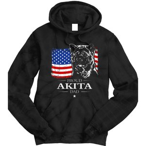 Funny Proud Akita Dad American Flag Patriotic Dog Gift Tie Dye Hoodie