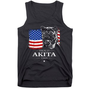 Funny Proud Akita Dad American Flag Patriotic Dog Gift Tank Top