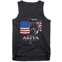 Funny Proud Akita Dad American Flag Patriotic Dog Gift Tank Top