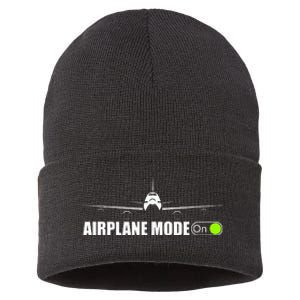 Funny Pilot And Flight Instructor Airplane Mode Sustainable Knit Beanie