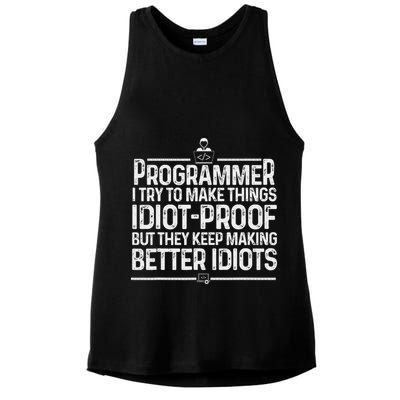 Funny Programmer Art Women Computer Coder Programming Ladies PosiCharge Tri-Blend Wicking Tank