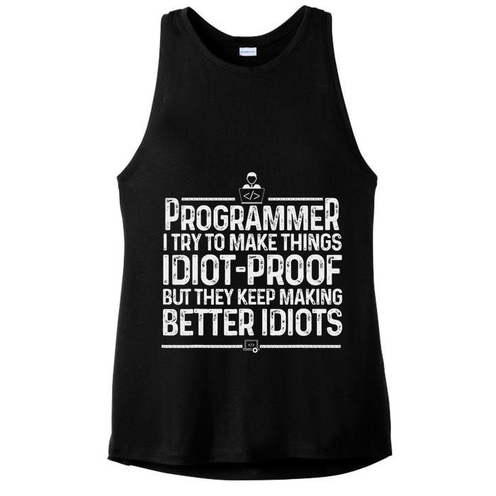 Funny Programmer Art Women Computer Coder Programming Ladies PosiCharge Tri-Blend Wicking Tank