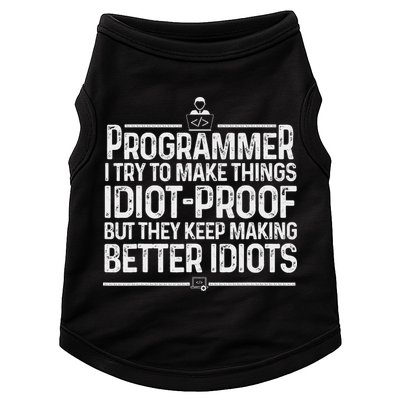 Funny Programmer Art Women Computer Coder Programming Doggie Tank