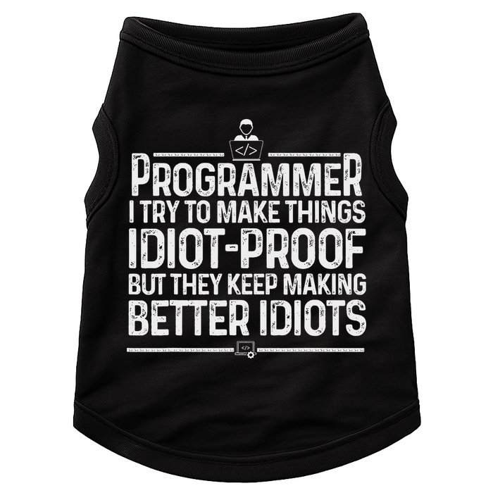 Funny Programmer Art Women Computer Coder Programming Doggie Tank