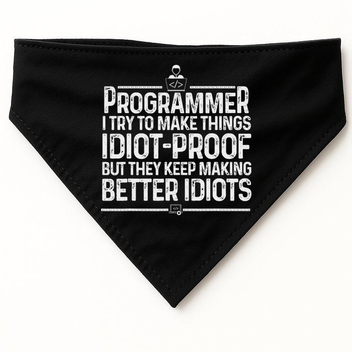 Funny Programmer Art Women Computer Coder Programming USA-Made Doggie Bandana
