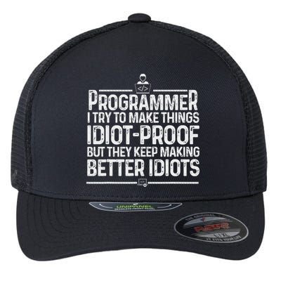 Funny Programmer Art Women Computer Coder Programming Flexfit Unipanel Trucker Cap
