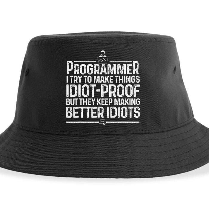 Funny Programmer Art Women Computer Coder Programming Sustainable Bucket Hat