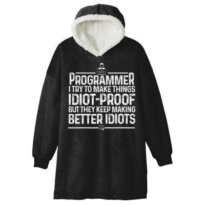 Funny Programmer Art Women Computer Coder Programming Hooded Wearable Blanket