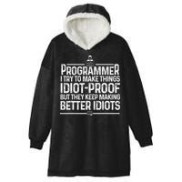 Funny Programmer Art Women Computer Coder Programming Hooded Wearable Blanket