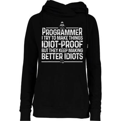 Funny Programmer Art Women Computer Coder Programming Womens Funnel Neck Pullover Hood