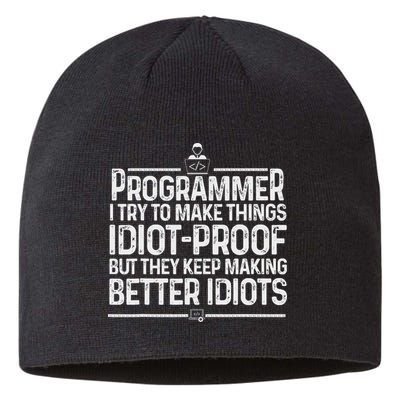 Funny Programmer Art Women Computer Coder Programming Sustainable Beanie