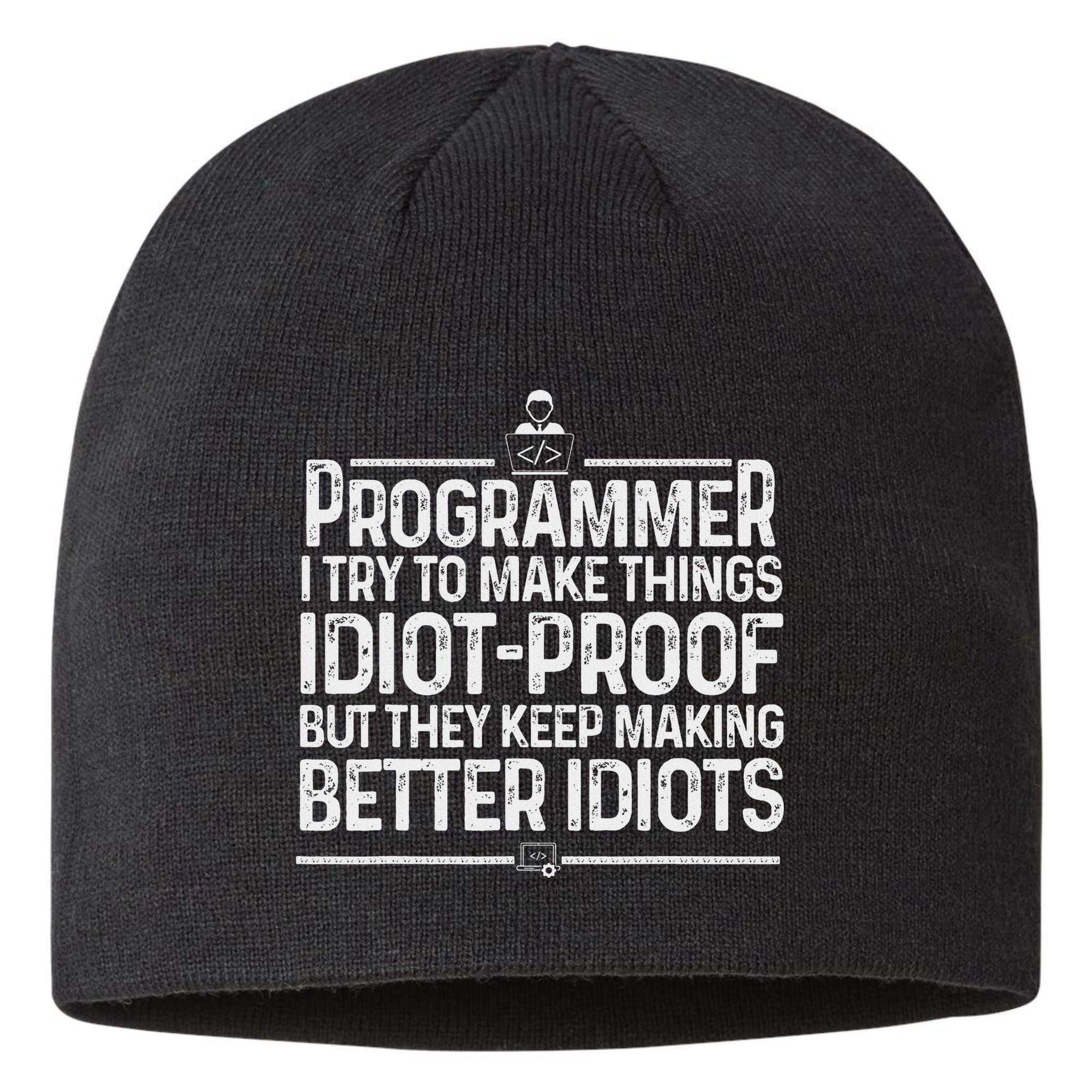 Funny Programmer Art Women Computer Coder Programming Sustainable Beanie