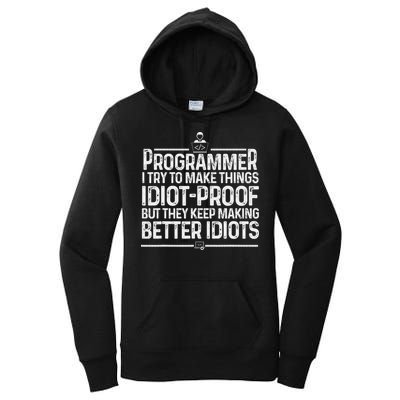 Funny Programmer Art Women Computer Coder Programming Women's Pullover Hoodie