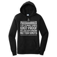 Funny Programmer Art Women Computer Coder Programming Women's Pullover Hoodie