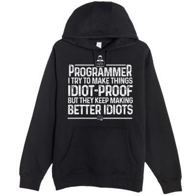 Funny Programmer Art Women Computer Coder Programming Premium Pullover Hoodie