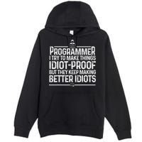 Funny Programmer Art Women Computer Coder Programming Premium Pullover Hoodie
