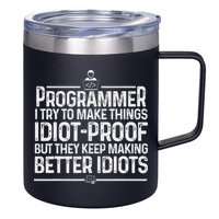 Funny Programmer Art Women Computer Coder Programming 12oz Stainless Steel Coffee Mug