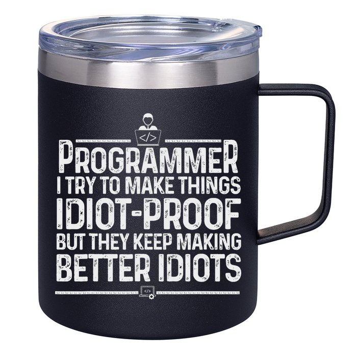 Funny Programmer Art Women Computer Coder Programming 12oz Stainless Steel Coffee Mug