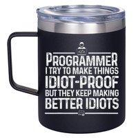 Funny Programmer Art Women Computer Coder Programming 12oz Stainless Steel Coffee Mug
