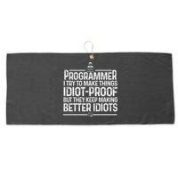 Funny Programmer Art Women Computer Coder Programming Large Microfiber Waffle Golf Towel