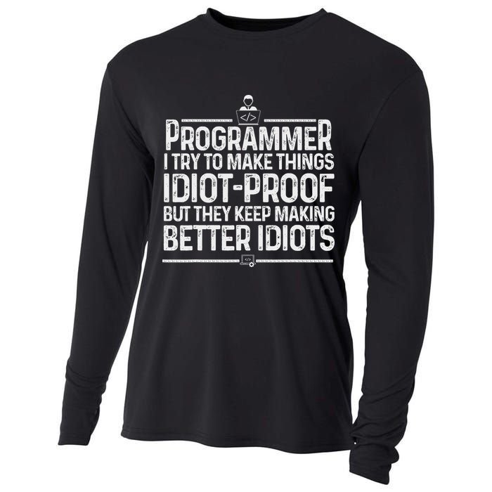 Funny Programmer Art Women Computer Coder Programming Cooling Performance Long Sleeve Crew