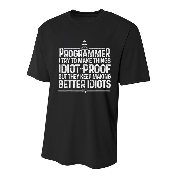 Funny Programmer Art Women Computer Coder Programming Youth Performance Sprint T-Shirt