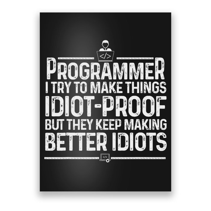 Funny Programmer Art Women Computer Coder Programming Poster