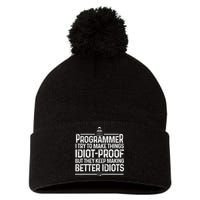 Funny Programmer Art Women Computer Coder Programming Pom Pom 12in Knit Beanie