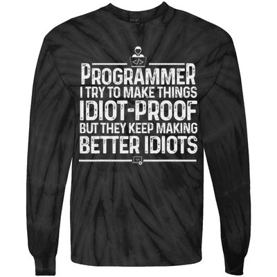 Funny Programmer Art Women Computer Coder Programming Tie-Dye Long Sleeve Shirt