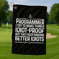 Funny Programmer Art Women Computer Coder Programming Golf Towel