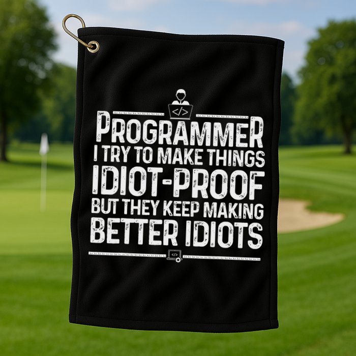 Funny Programmer Art Women Computer Coder Programming Golf Towel