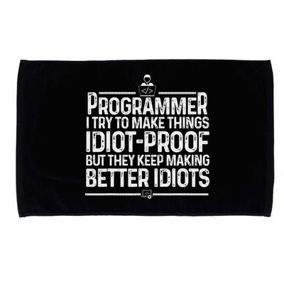 Funny Programmer Art Women Computer Coder Programming Microfiber Hand Towel